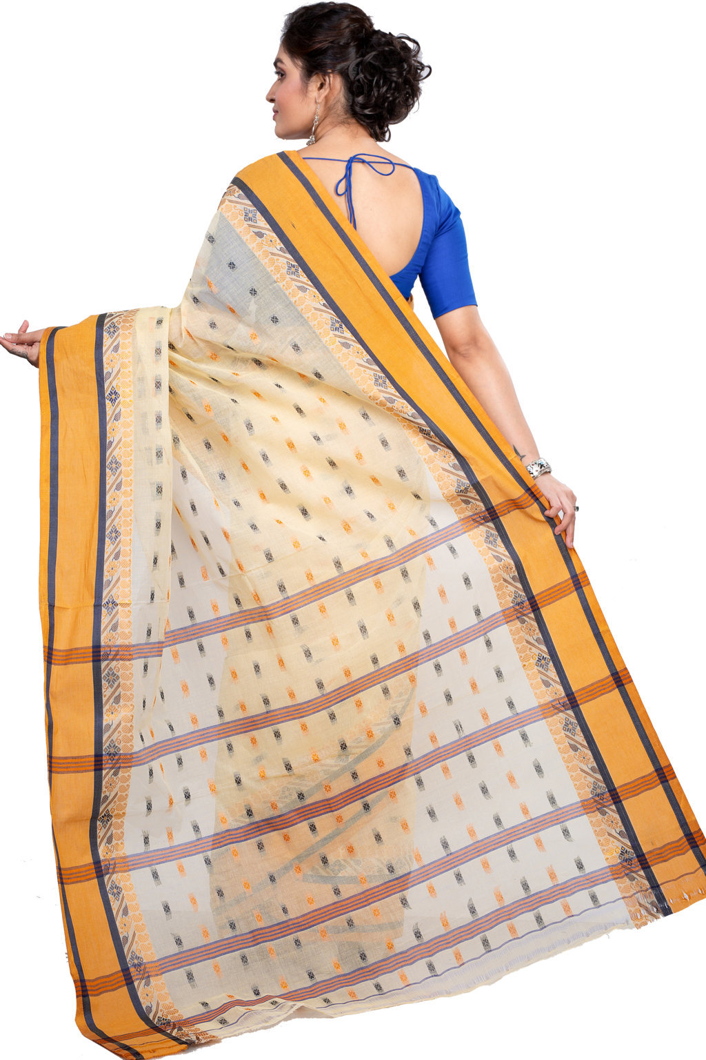 Off White Pure Cotton ToraPar Tant Saree (883)